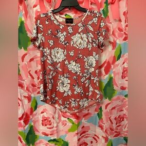 Amana Floral Blouse - Red and White